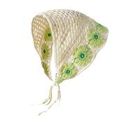 Delicado turbante de ganchillo con patrón de flores, bufanda de pelo para mujer, accesorio para el cabello con fotos de moda