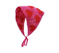 Delicado turbante de ganchillo con patrón de rana/corazón, bufanda de pelo para mujer, accesorio para el cabello con fotos, hecha a mano con bonito patrón de triángulos