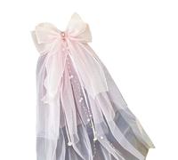 Delicado velo de proa blanco tocado para niñas primera comunidad clip ajustable ligero tul iglesia accesorios de ropa niña primera comunión conjunto de accesorios