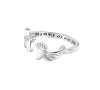 Delicados anillos ajustables inspirados en ángeles, que simbolizan el amor y un regalo protector para el día de la madre o cumpleaños, anillos abiertos de moda