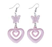 Delicados aretes colgantes de mariposa que mejoran tus aretes femeninos con forma de corazón, sofisticación y ligereza