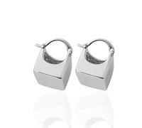 Delicados aretes cuadrados de oro, aretes colgantes de plata para mujer, aniversario, joyería para mujer