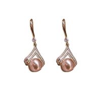 Delicados aretes de aro para mujer, aretes de perlas para mujer, aretes de gota colgantes de circonita dorada para decoración diaria de boda, aretes grandes para mujer, joyería de moda, talla única,