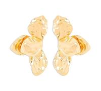 Delicados aretes de flores con exquisito detalle de arrugas, joyería para adultos, elegantes colgantes para mujeres modernas con pétalos texturizados, talla única, como se describe, como se describe