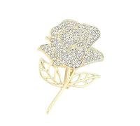 Delicados broches de rosas de diamantes de imitación para mujer, joyería vintage, adecuado para añadir encanto a cualquier ocasión, broche de aleación