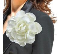 Delicados broches de satén con rosas de 7.5 pulgadas, pines de solapa grandes para mujer, flor de seda, flor de camelia de gran tamaño, broche para el pelo y broche de flores para vestido, boda,