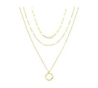 Delicados collares de oro con diseño hueco único para mujeres, collares de doble hebra para mujeres, adolescentes y niñas, joyería Njt717, 52cm, Cobre