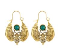 Delicados pendientes de polilla tribal para mujer, dorado/plata con dije de escarabajo sagrado para uso diario, citas, fiestas, color dorado, talla única, como se describe, como se describe