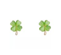 Delicados pendientes de trébol de cuatro hojas, piedras de ojo de gato, accesorio de fiesta, accesorios de moda para mujeres elegantes