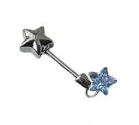 Delicados pendientes de tuerca de circonita con varita de estrella brillante, decoración para regalar a tu pareja, acero de titanio