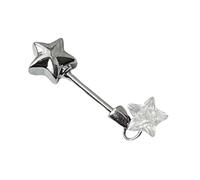 Delicados pendientes de tuerca de circonita con varita de estrella brillante, decoración para regalar a tu pareja