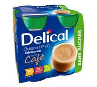 Delical Edulcorée Café 24 Botes x 200 ml - Alimento Hiperproteico e Hipercalórico Diabéticos, Desnutrición