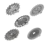 Delicate Elegant Flower Oversized 5pcs Women's Sweater Shawl Clips Vintage Brooch Cloak Pin Set