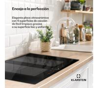 Delicatessa 77cm Placa de Inducción 4 Fuegos Negro