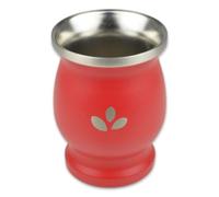 Delicatino - Mate de Acero Inoxidable Natural Green - Doble Pared Térmica, Color Vibrante y Duradero - Capacidad 200 ml - Rojo