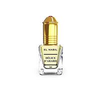Delice d'Arabie Musc El Nabil Perfume 5 ml de aceite (sin alcohol, de alta calidad, oriental, árabe, almizcle, perfume natural, ámbar, madera de águila, esencial, attar scent)