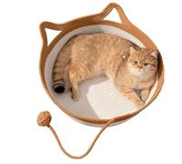 Delicia de doble propósito: esta cama nido de escritorio tejida a mano para gatos combina entretenimiento y descanso, atendiendo a la necesidad de rascar de tu gato mientras garantiza un lugar sereno
