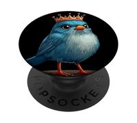Delicia de pájaro coronado gruñón para niños y niñas PopSockets PopGrip Adhesivo