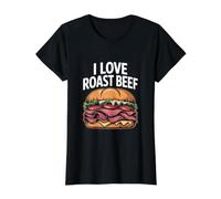 Delicia de sándwich de Carne Asada I Love Camiseta gráfica económica, Mujer, Negro, XL