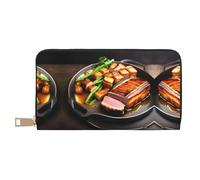 Deliciosa cartera de carne a la parrilla, monedero de mano, moderno y versátil, largo que puede contener teléfonos móviles, monedas, llaves