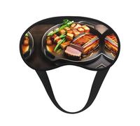 Deliciosa máscara opaca para dormir con estampado de carne a la parrilla, cómoda cubierta para los ojos, bloqueo de luz, perfecta para viajes, meditación y camping