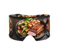 Deliciosa máscara para dormir con estampado de carne a la parrilla, para meditación y viajes, transpirable, ajustable y cobertura completa