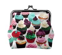 Deliciosas carteras de cupcakes para mujer, monedero para mujer, cartera pequeña para mujer, adecuada para mujeres, elegante y personalizada, Negro -, Talla única, Art Deco
