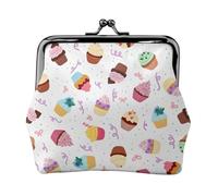 Deliciosas carteras de cupcakes para mujer, monedero para mujer, cartera pequeña para mujer, adecuada para mujeres, elegante y personalizada, Negro -, Talla única, Art Deco