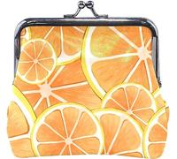 Deliciosas Naranjas Monedero Retro Bolsa de Dinero con Hebilla de Cierre de Beso Cartera Titular de la Tarjeta para Mujeres y niñas
