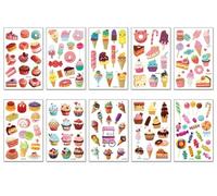 Deliciosas Pegatinas De Tatuaje De Postre, Pegatinas De Velas Para Fiestas De Cumpleaños, Pegatinas Decorativas, Regalos Creativos 120X76mm