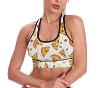 Deliciosas rodajas de Rompecabezas y champiñones, Fresas y Flores, Sujetadores Deportivos para Mujer, Tops Cortos sin Mangas para Yoga, Entrenamiento y Fitness.