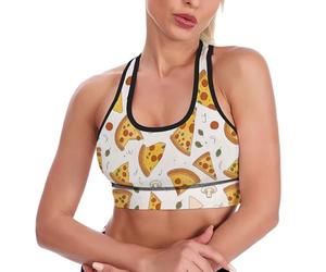 Deliciosas rodajas de Rompecabezas y champiñones, Fresas y Flores, Sujetadores Deportivos para Mujer, Tops Cortos sin Mangas para Yoga, Entrenamiento y Fitness.