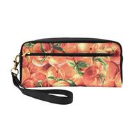 Delicioso Melocotón, Bolsa de Maquillaje Bolsa de cosméticos Bolsa de Aseo de Viaje portátil Estuche de Cuero para Mujeres y niñas