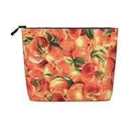 Delicioso melocotón,Neceser de Maquillaje de imitación Lino, Neceser de Viaje portátil
