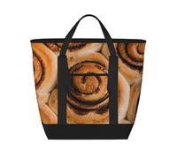 Delicioso patrón de pan de rollos de canela,Bolsas de almuerzo de gran capacidad, bolsa de mano térmica para mujeres, hombres, trabajo, picnic, viajes.