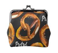 Delicioso Pretzel,Monedero de Piel sintética, Carteras pequeñas, Monedero con Cierre de Broche