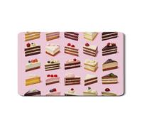 Delicioso tapete de secado de platos con patrón de pastel para encimera de cocina, tapete de goma absorbente para postres rústicos vibrantes, protector de decoración de cocina durante todo el año, 12