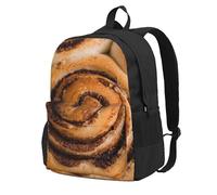 Deliciosos rollos de canela con forma de pan,Mochila con bolsillos, mochila informal para el día a día, resistente al agua, ideal para la escuela, viajes