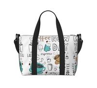 Delicious Coffee - Bolsas de viaje para mujer - Bolsas de viaje duraderas, bolsas de gimnasio para viajes nocturnos, color negro, talla única