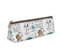 Delicious Coffee Print - Estuche para lápices de mayor capacidad, para escuela, viajes, oficina, White, Talla única