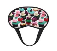 Delicious Cupcakes - Antifaz para dormir unisex con estampado de magdalenas, cómodo antifaz para viajes, meditación, sueño, viajes