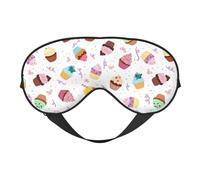 Delicious Cupcakes - Antifaz suave con estampado de magdalenas, ligera, ayuda al sueño, transpirable, opaca, viajes, siesta, yoga, meditación
