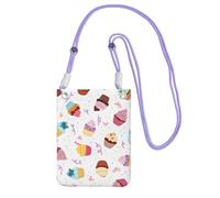 Delicious Cupcakes - Bolsa para teléfono celular, para correr, caminar, senderismo y ciclismo, mini bolsa cruzada con correa de muñeca, Púrpura, Talla única