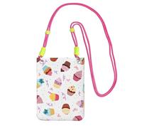 Delicious Cupcakes - Bolsa para teléfono celular, para correr, caminar, senderismo y ciclismo, mini bolsa cruzada con correa de muñeca, Fucsia, Talla única