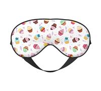 Delicious Cupcakes - Máscara de dormir suave con correa ajustable, bloqueo de luz, reversible, cómoda máscara de noche