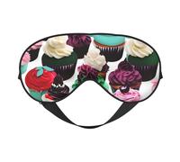 Delicious Cupcakes - Máscara de ojos cómoda transpirable ajustable para hombres y mujeres, ligera, para viajes, yoga, trabajo