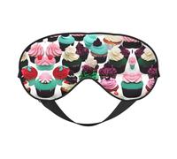 Delicious Cupcakes - Máscara de ojos para máxima comodidad para dormir, ajustable, transpirable y elegante, perfecta para sensibilidad a la luz, insomnio