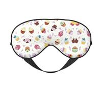 Delicious Cupcakes - Máscara de ojos suave y cómoda para dormir, ajustable, funda opaca reversible para descansar
