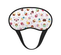 Delicious Cupcakes Print Sleep Solution - Máscara opaca para dormir con orejeras - Viajes Yoga Meditación