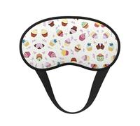 Delicious Cupcakes Print Sleep Solution - Máscara opaca para dormir con orejeras - Viajes Yoga Meditación